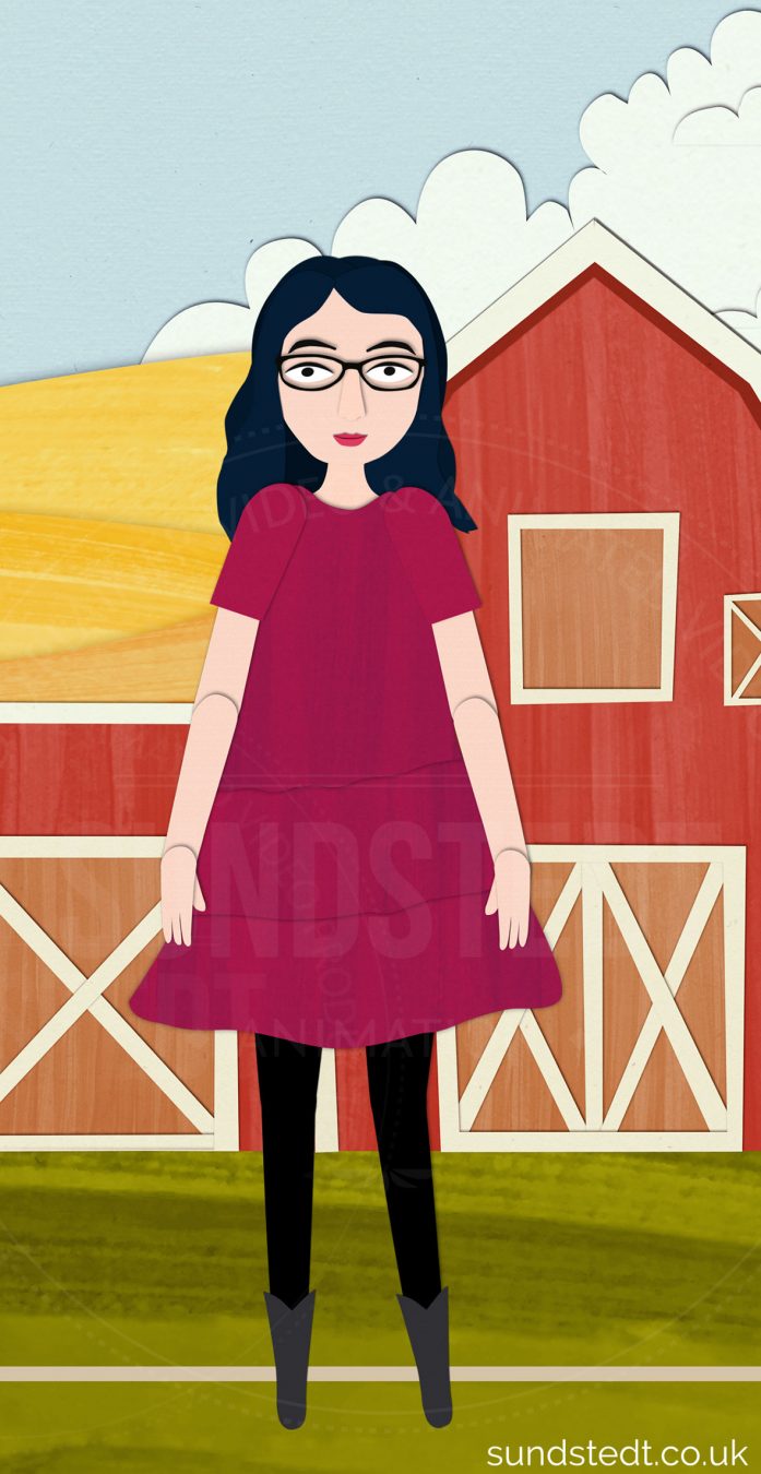 Paper cut-out style character by Sundstedt Animation