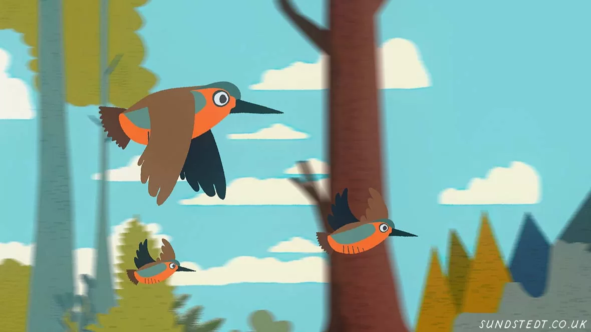 Birds animation - music video with paper animation by Sundstedt Animation