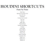 Houdini Shortcuts