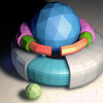 Low Poly CINEMA 4D Render with Wireframe