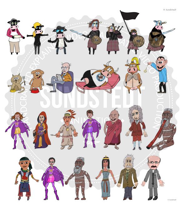 25 Cartoon Character Designs - Sundstedt Animation