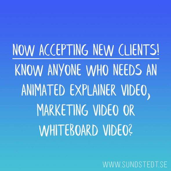 now accepting new animated video clients - Sundstedt Animation