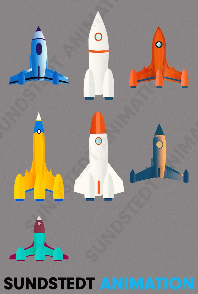 Spacecrafts Artwork Illustrations - Sundstedt Animation