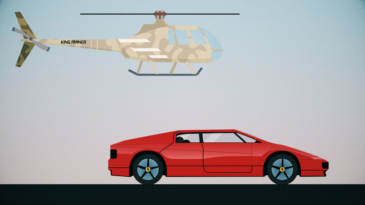 Ferrari & Helicopter Artwork by Anders Sundstedt